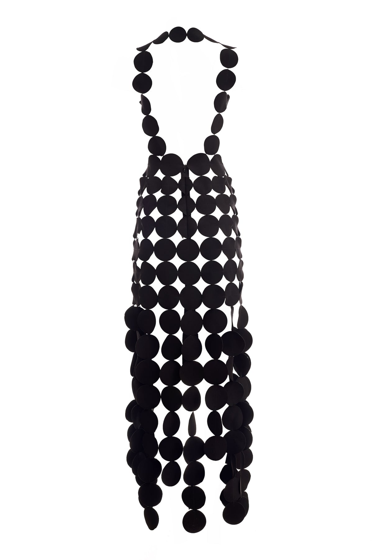 MULTI CIRCLE ASYMMETRIC DRESS BLACK - 12