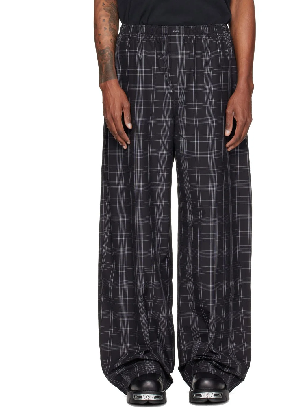 Black Check Pyjama Pants - 1