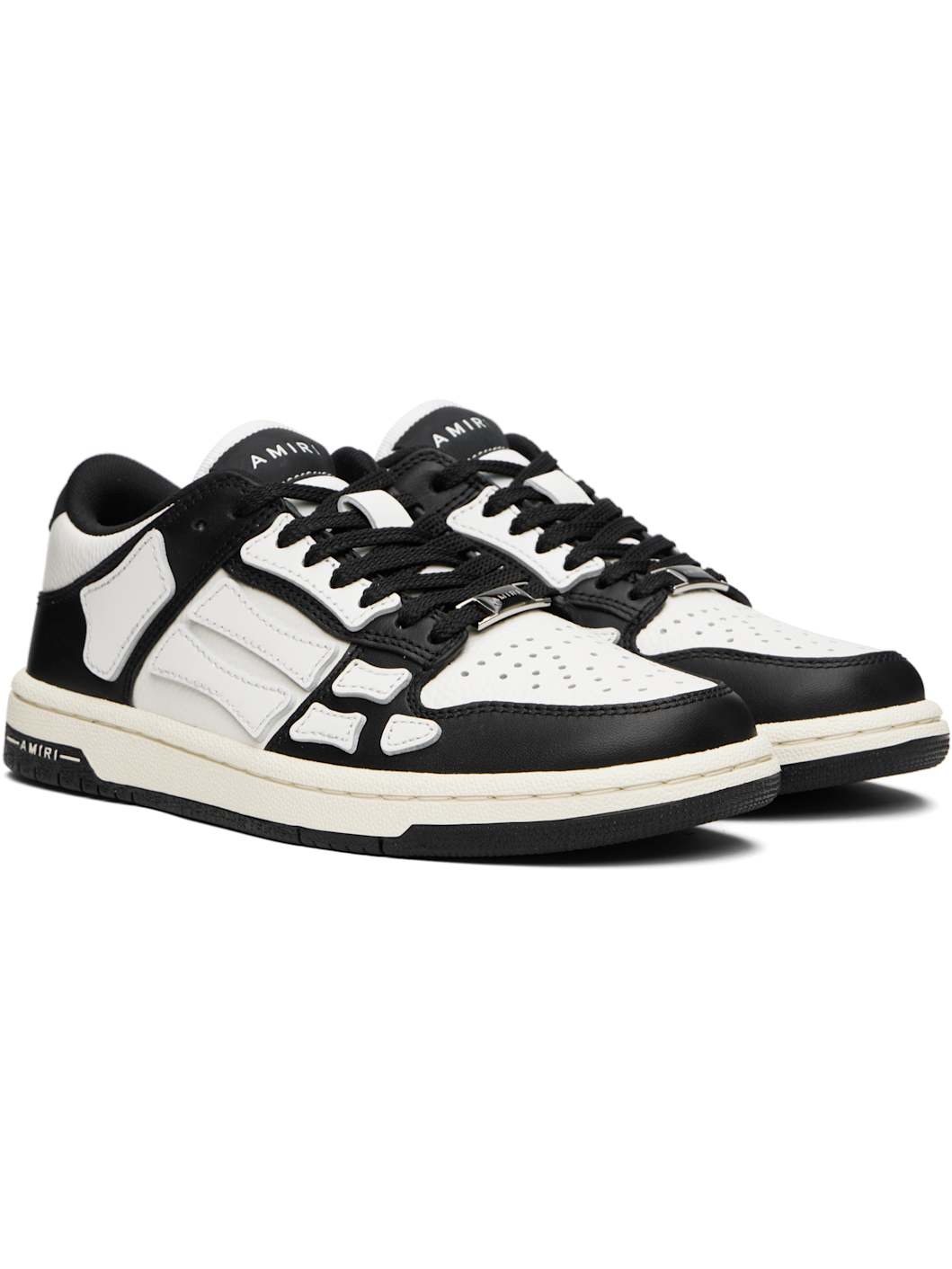 Black & White Skel-Top Low Sneakers - 4