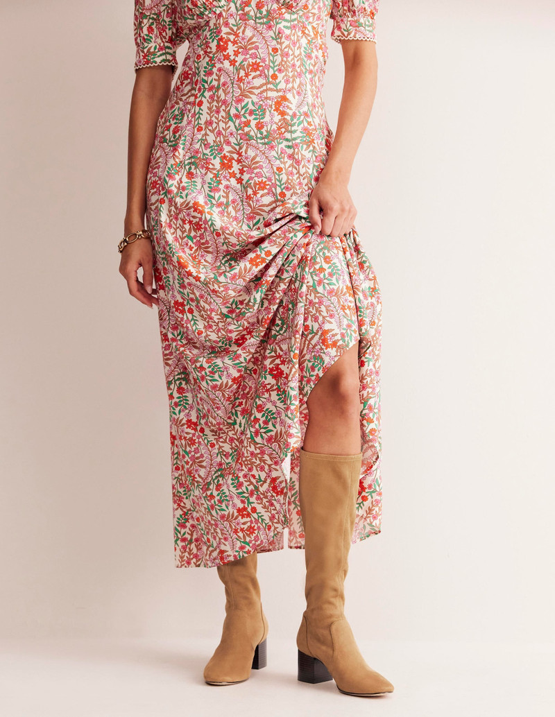 BODEN Stretch Knee Heel Boots-Acorn outlook