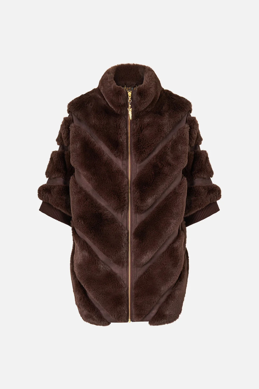 FAUX FUR STRIPE SLOUCH JACKET ANIMALS IN THE PALACE - 1