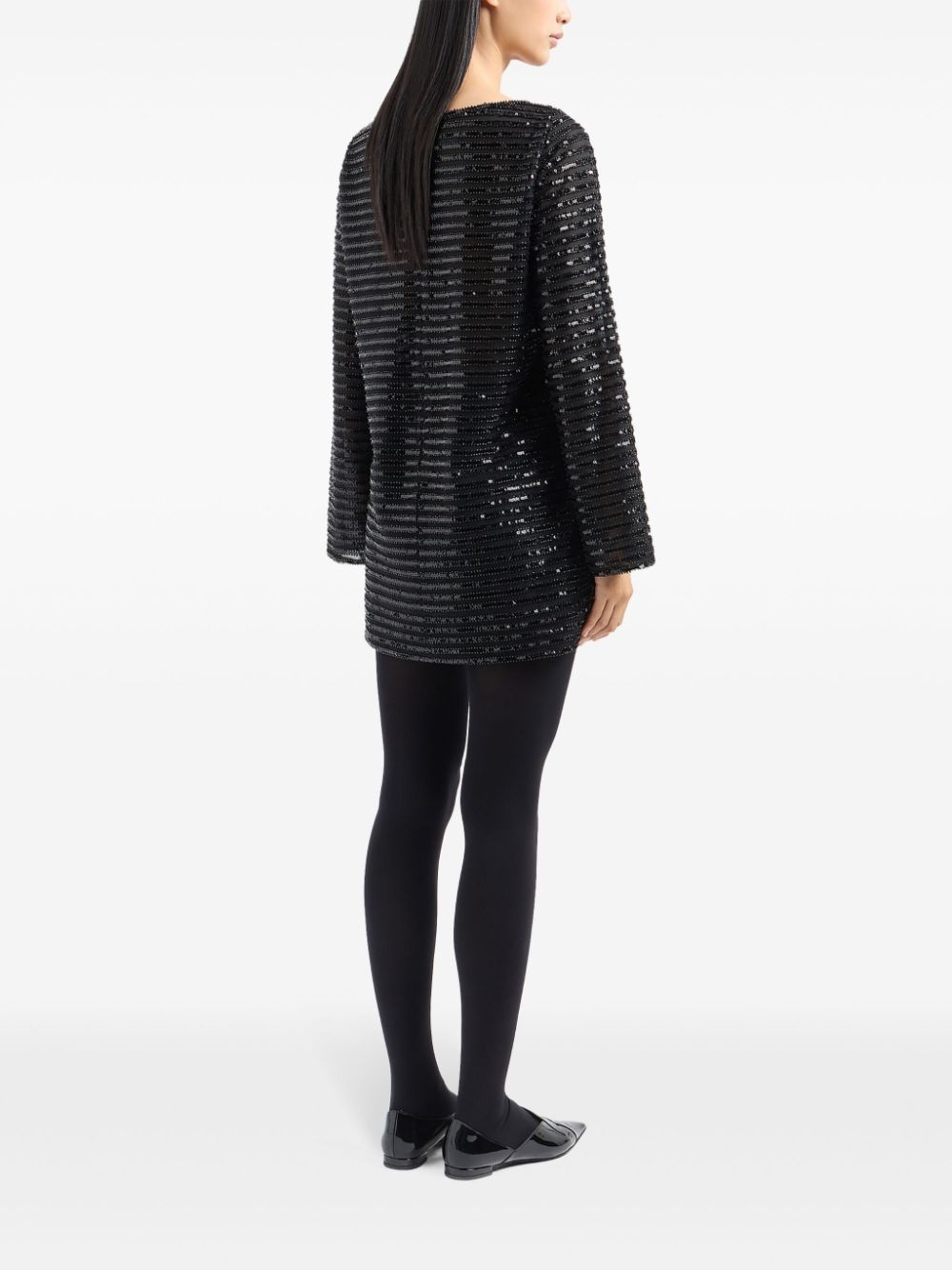 stripe-sequin shift dress - 3