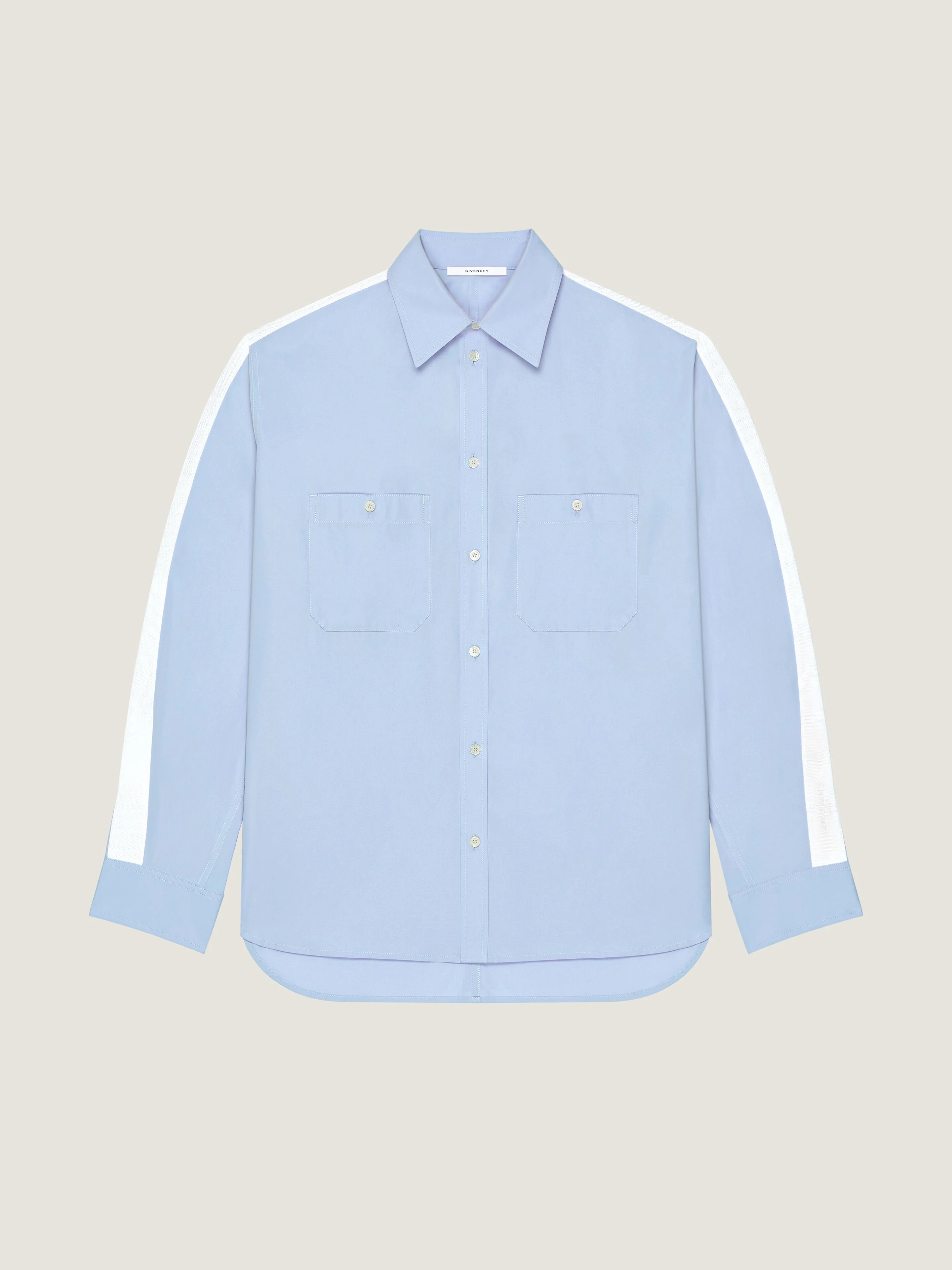 COUTURE SEAM OVERSHIRT IN POPLIN WITH GROS GRAIN DETAIL - 1