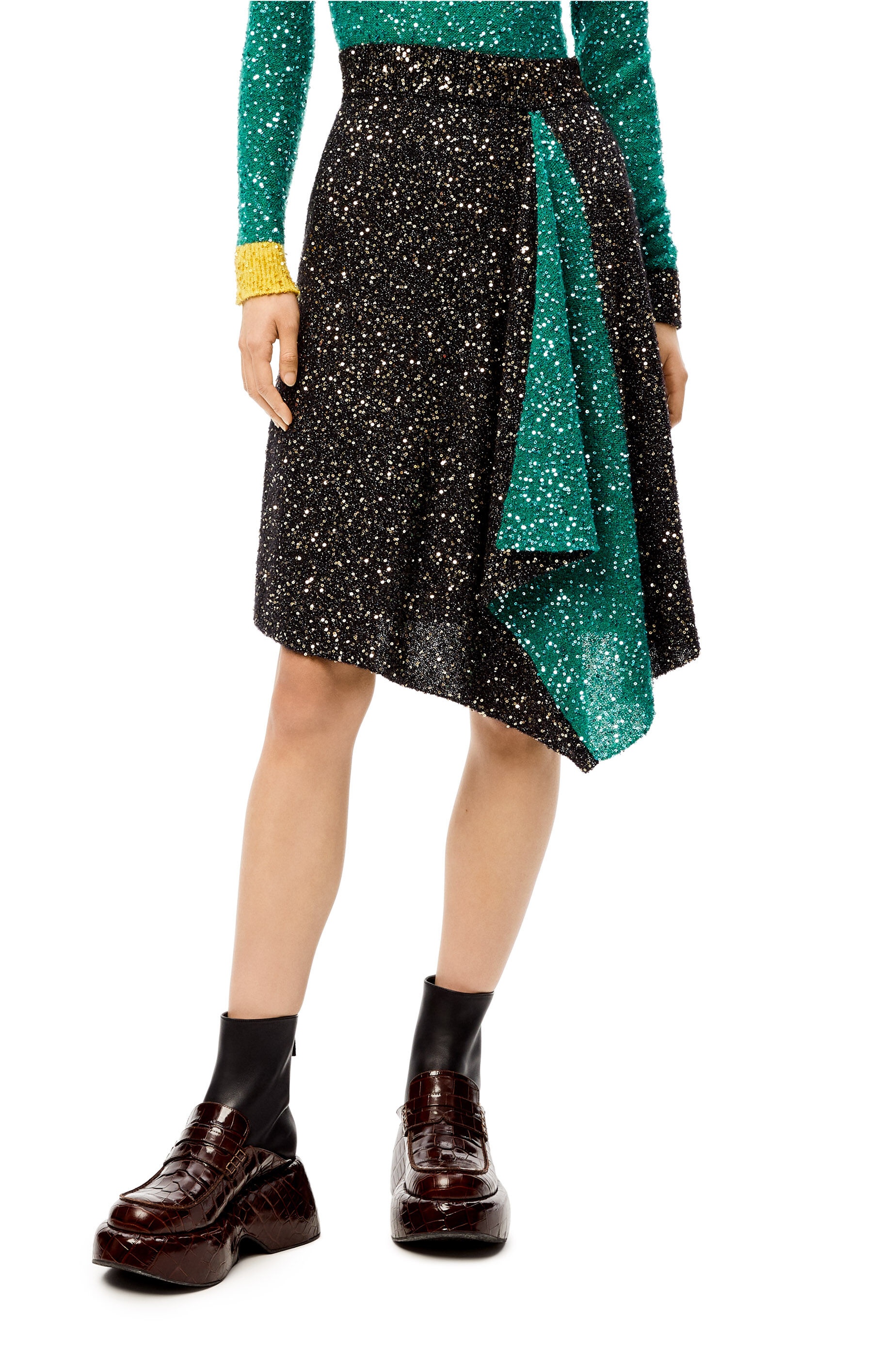 Sequin knit skirt in wool mohair - 3