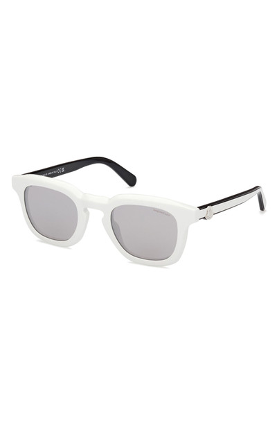 Moncler Moncler 50mm Square Sunglasses in White /Smoke Mirror at Nordstrom outlook