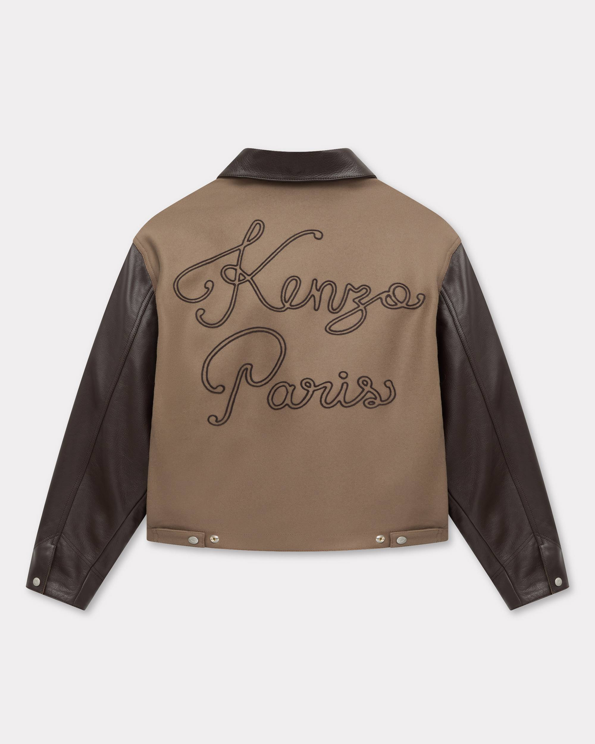 'KENZO Paris Chainstitch' genderless blouson in wool and leather - 2