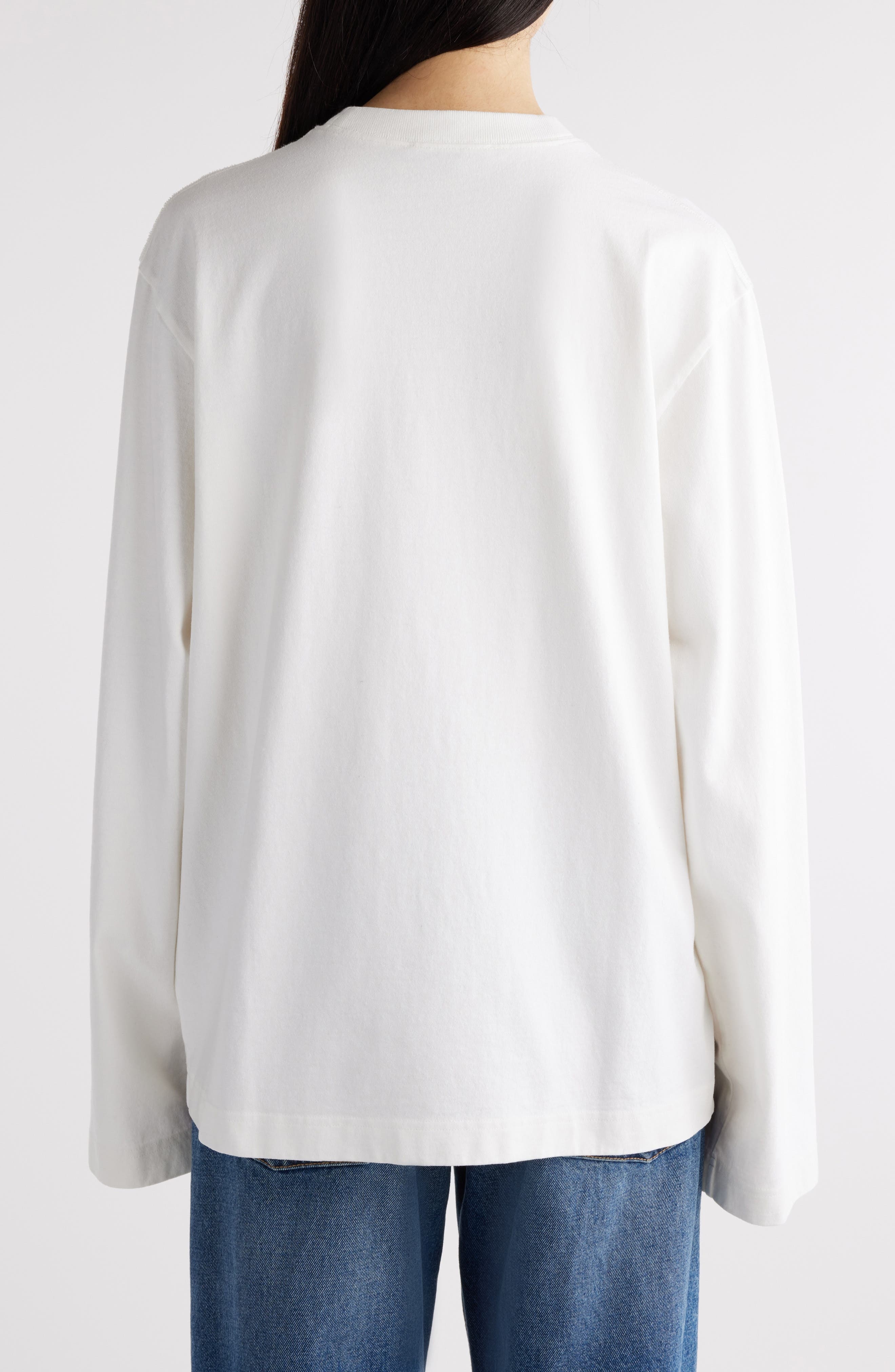 Acne Studios Edden Oversize Organic Cotton Logo Graphic T-Shirt in Optic White at Nordstrom - 3