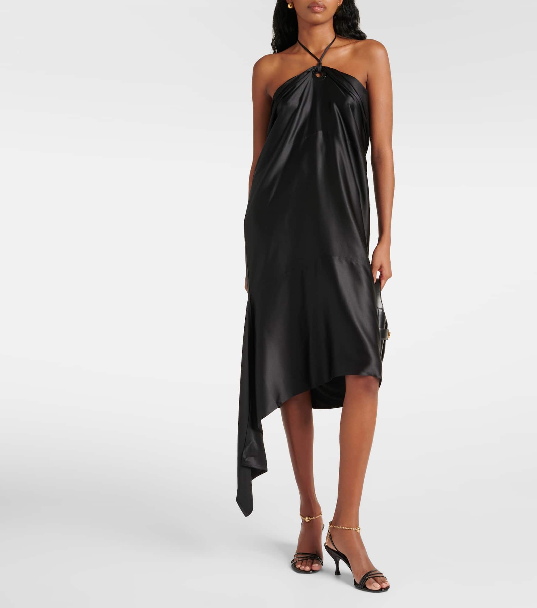 Halterneck silk-blend midi dress - 2