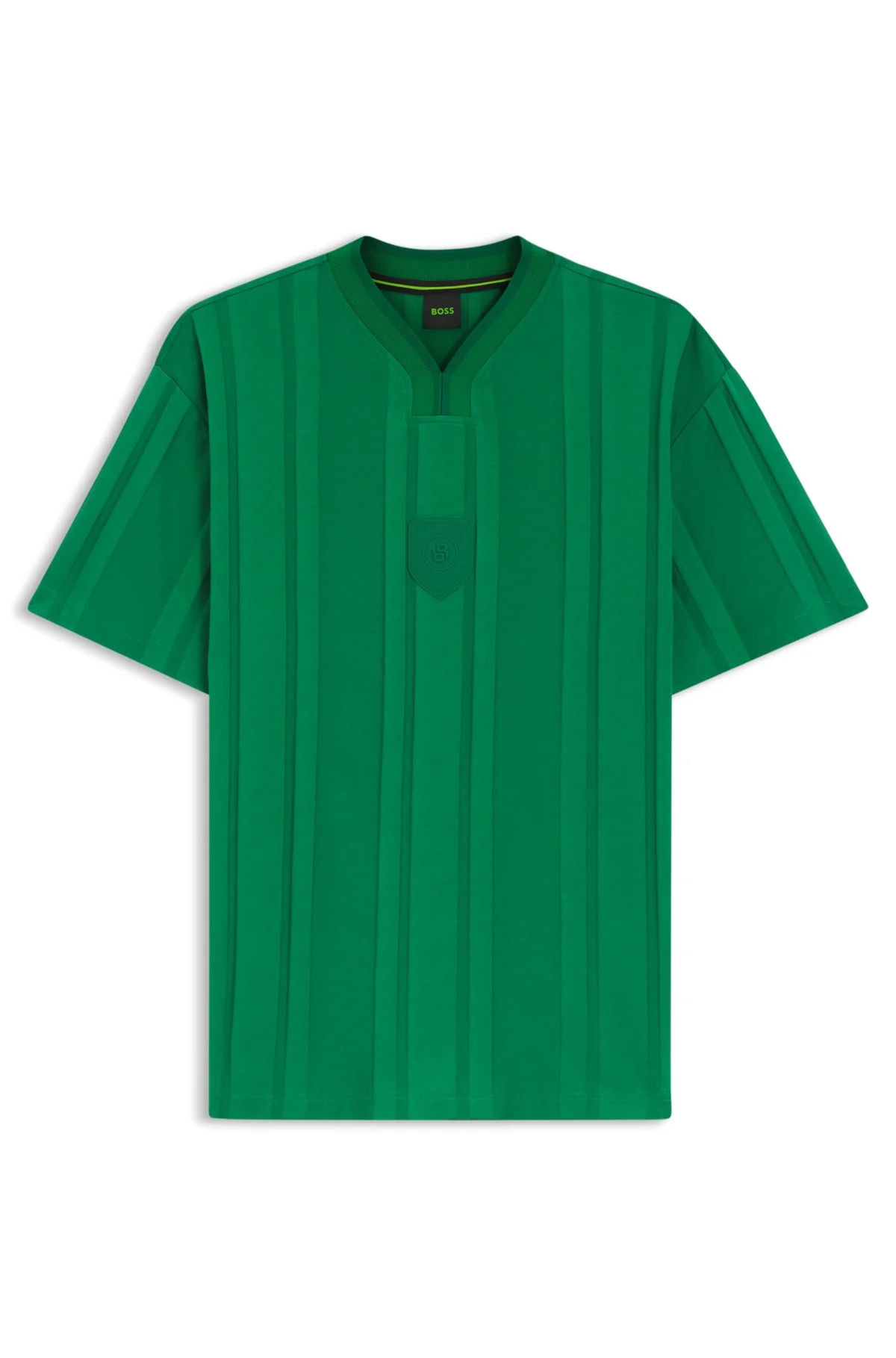 TEXTURED-STRIPE T-SHIRT IN COTTON - 1