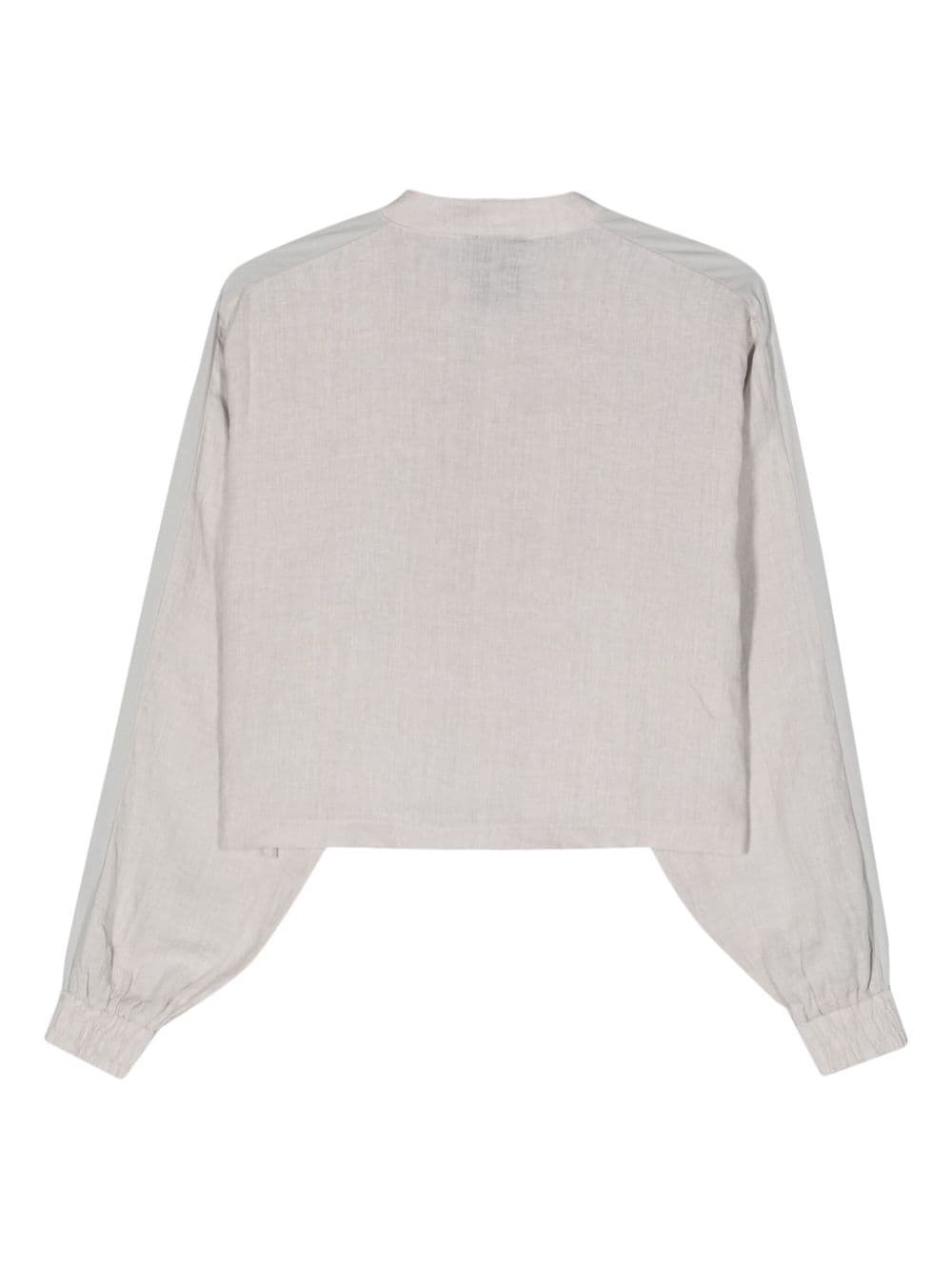cropped linen shirt - 2