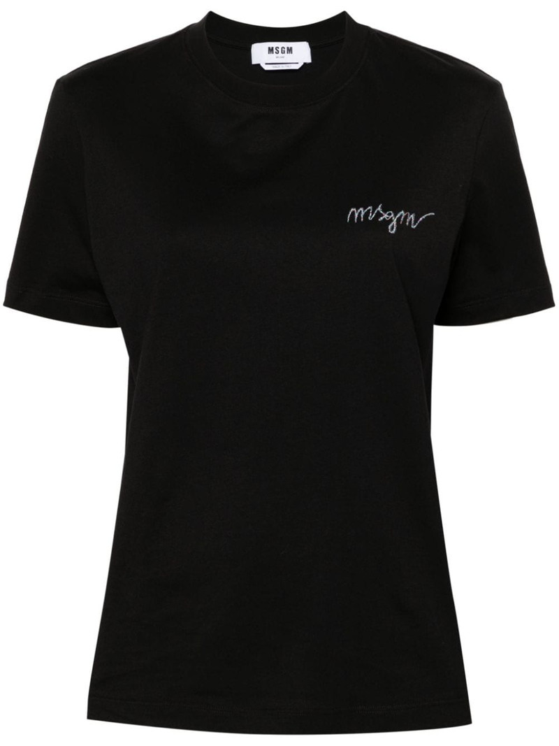 logo-embroidered T-shirt 1
