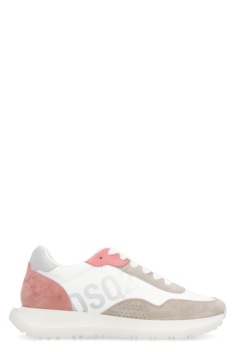 DSQUARED2 RUNNING LEATHER LOW-TOP SNEAKERS - 1