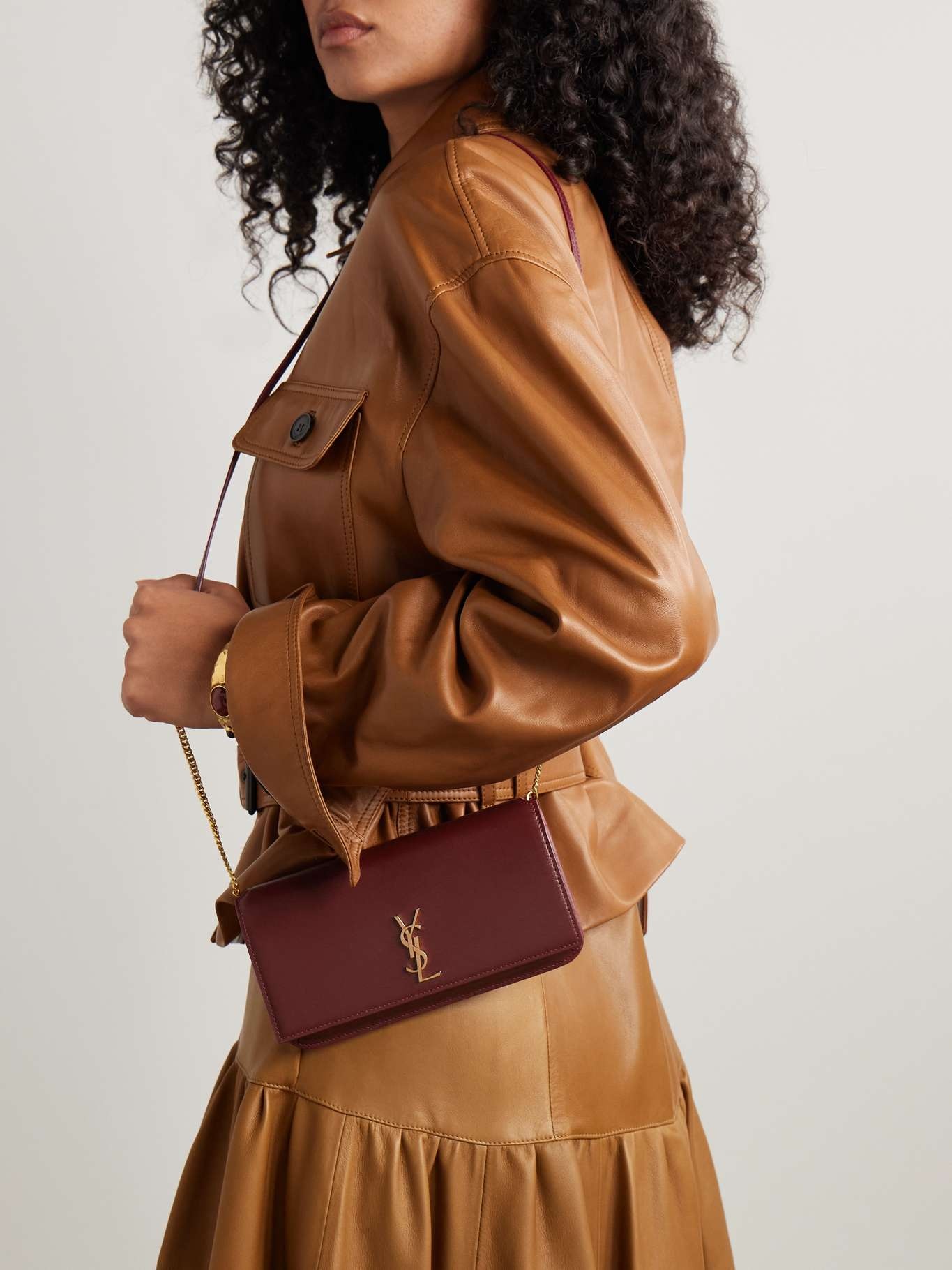 Cassandre Strap leather phone case Burgundy - 2