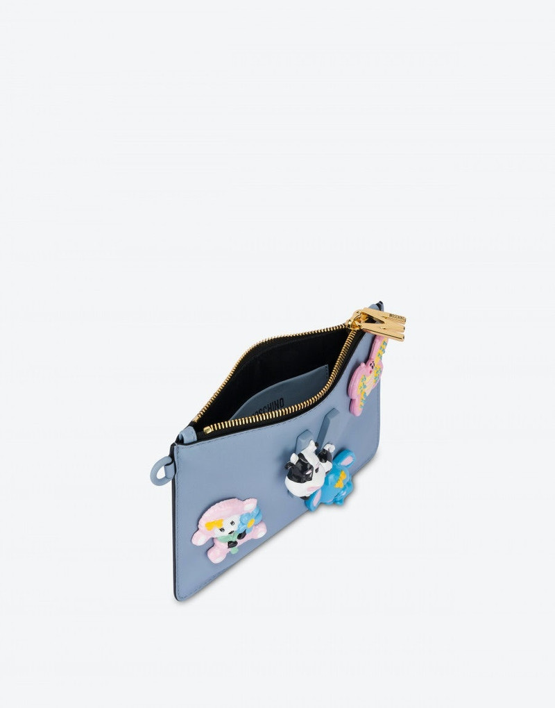 ANIMAL PATCHES CALFSKIN CLUTCH 3