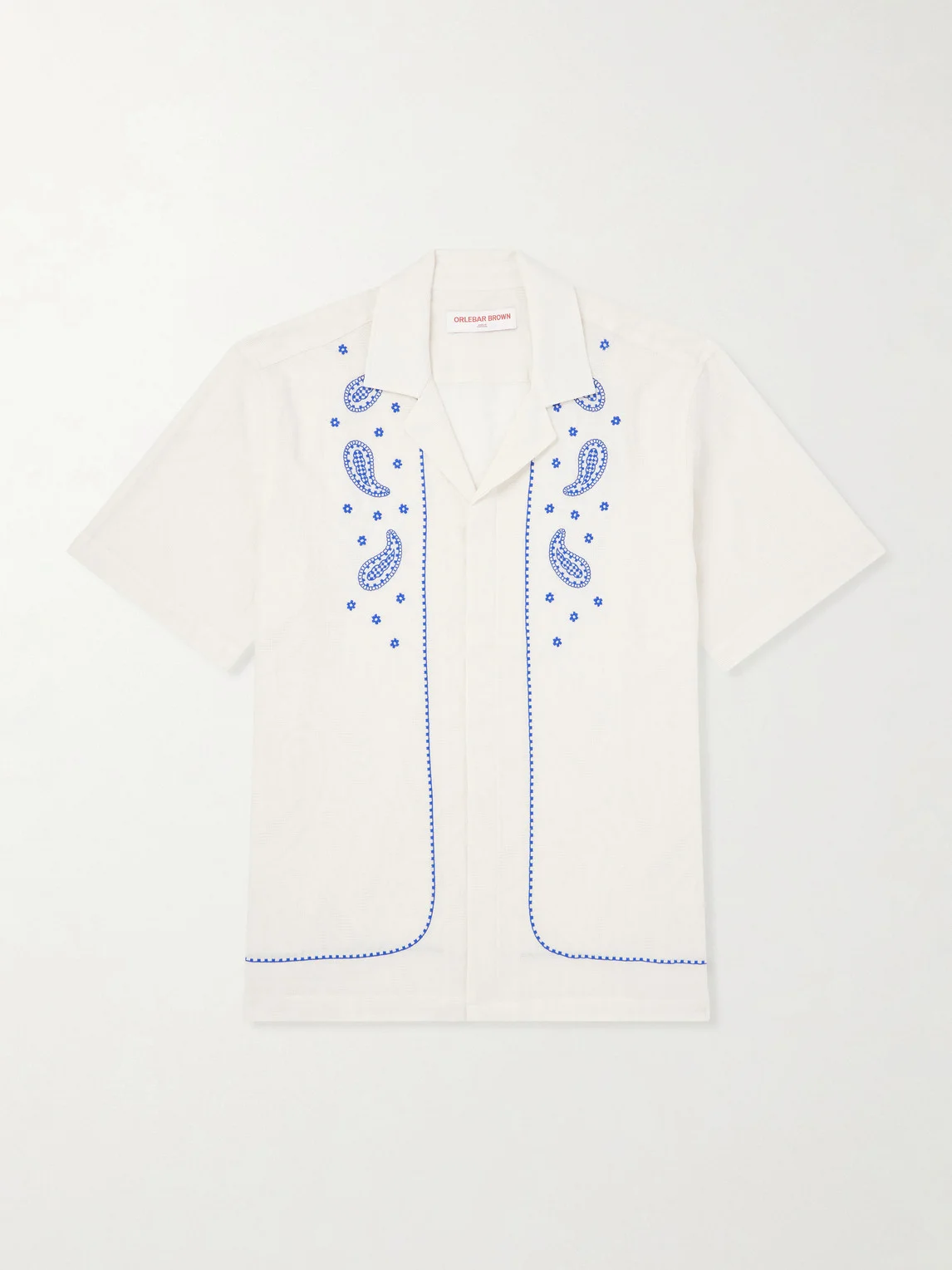 Maitan Camp-Collar Embroidered Cotton Shirt - 1