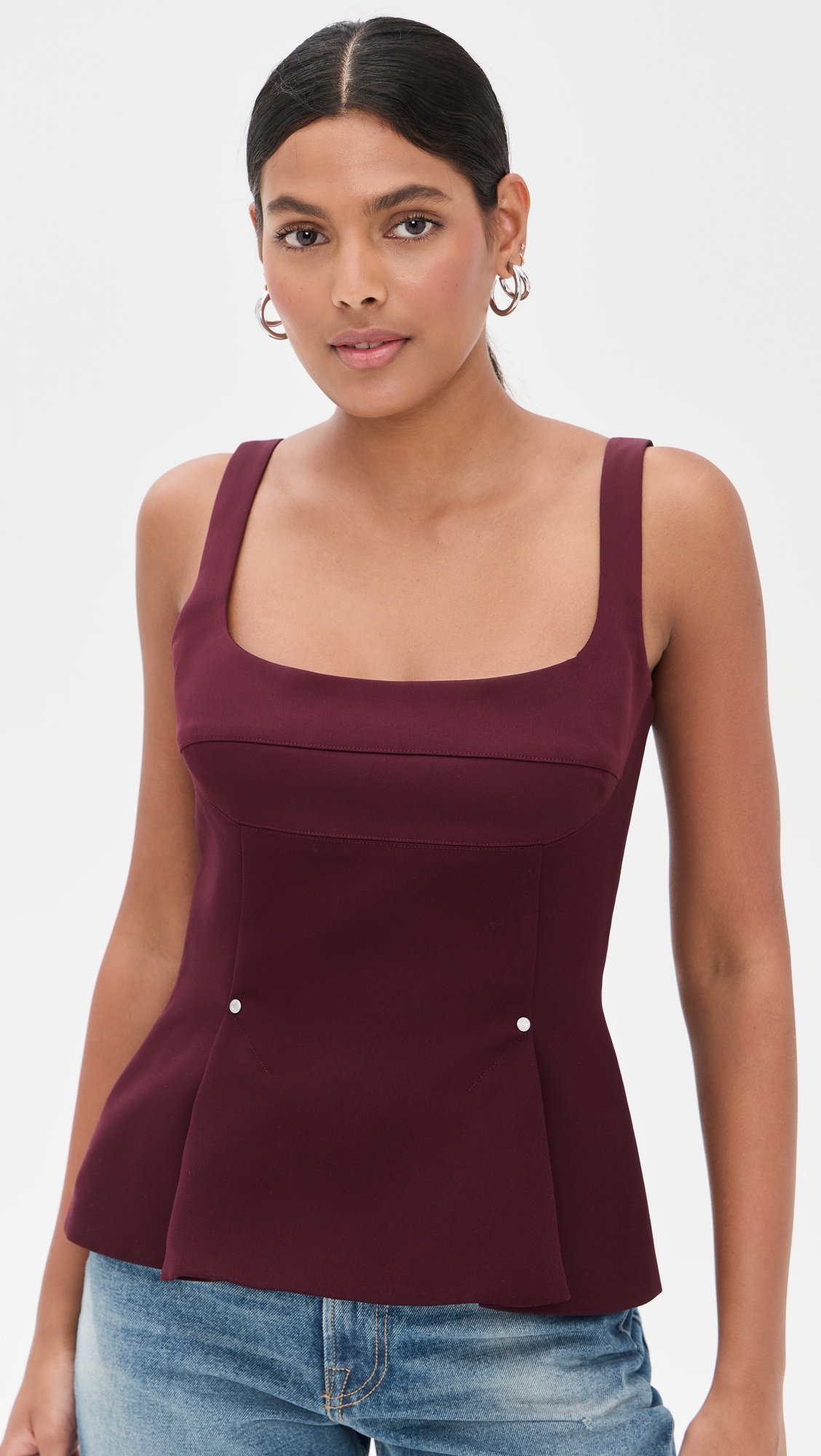 Sleeveless Fitted Waist Top - 1