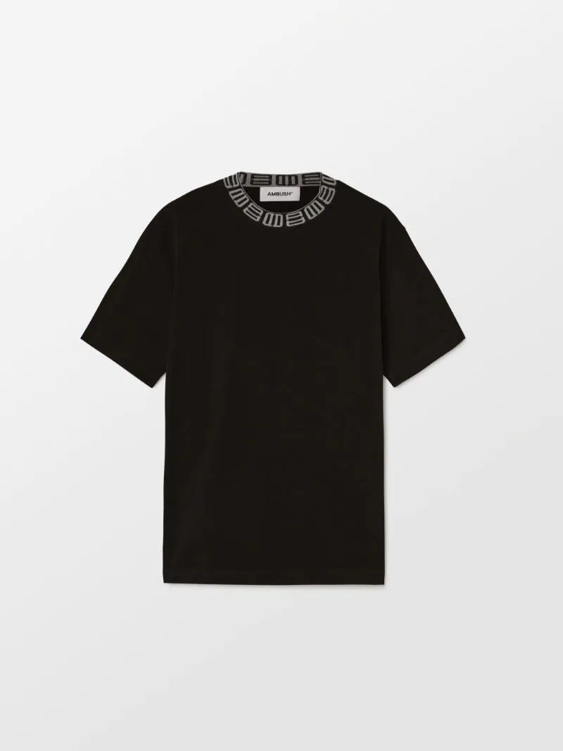 MONOGRAM RIB COLLAR T-SHIRT - 1