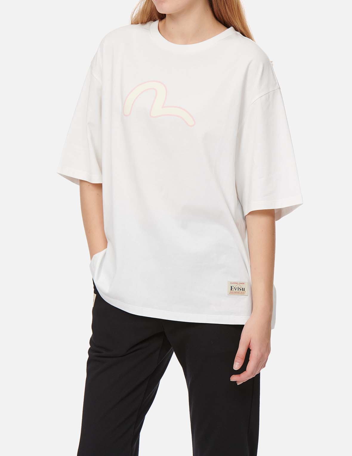 FORTUNE CAT DARUMA AND PROVERB PRINT T-SHIRT - 4