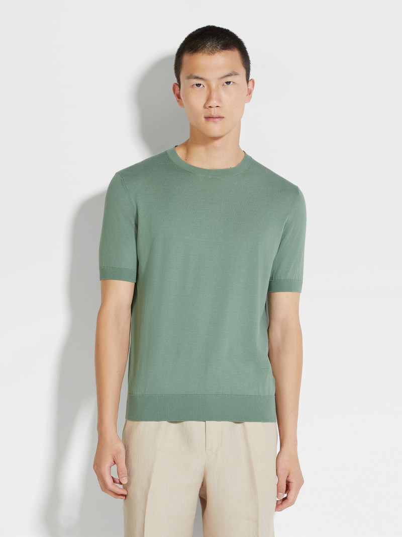 SAGE GREEN PREMIUM COTTON T-SHIRT 4