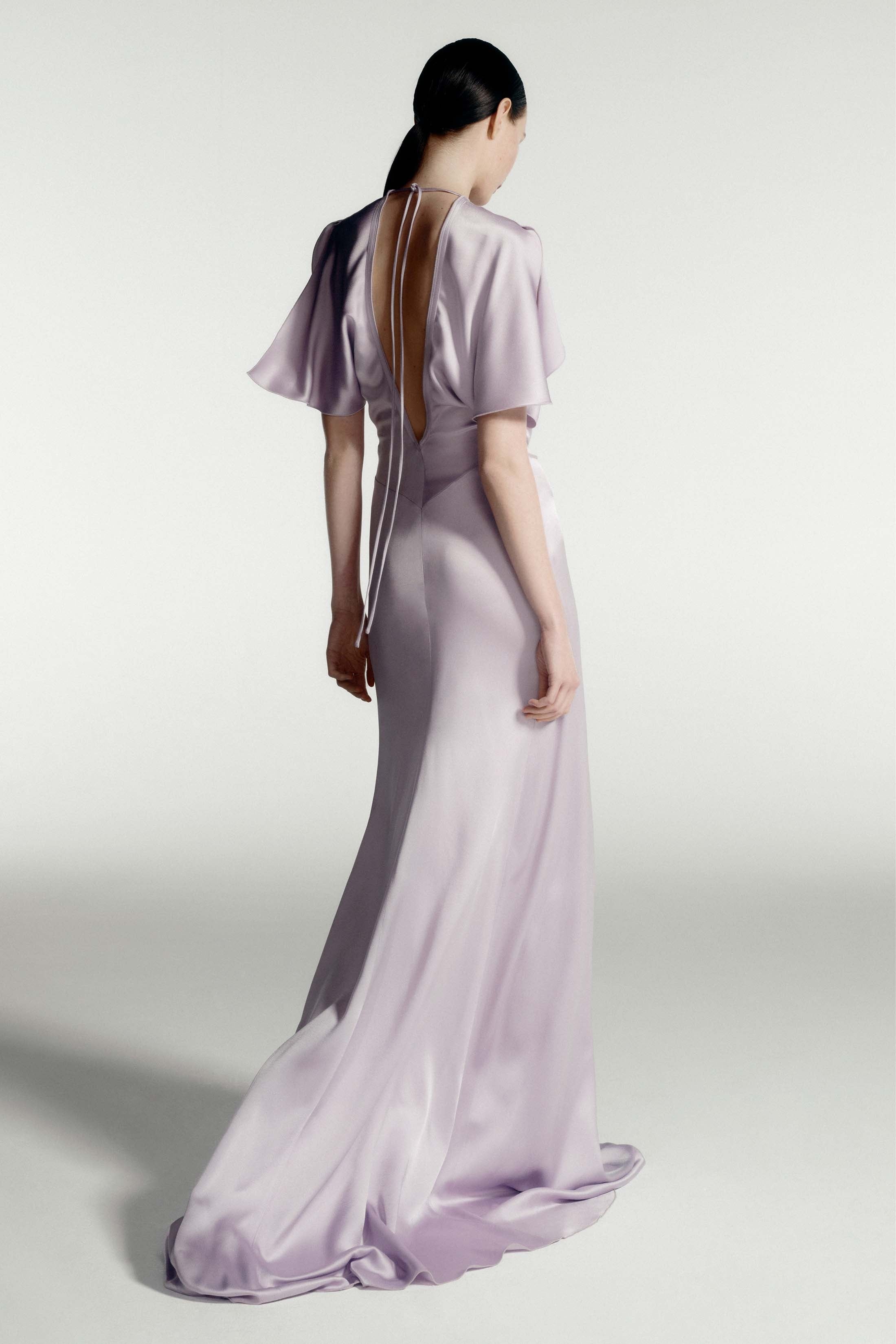 Gathered Waist Floor-Length Dress In Petunia - 5