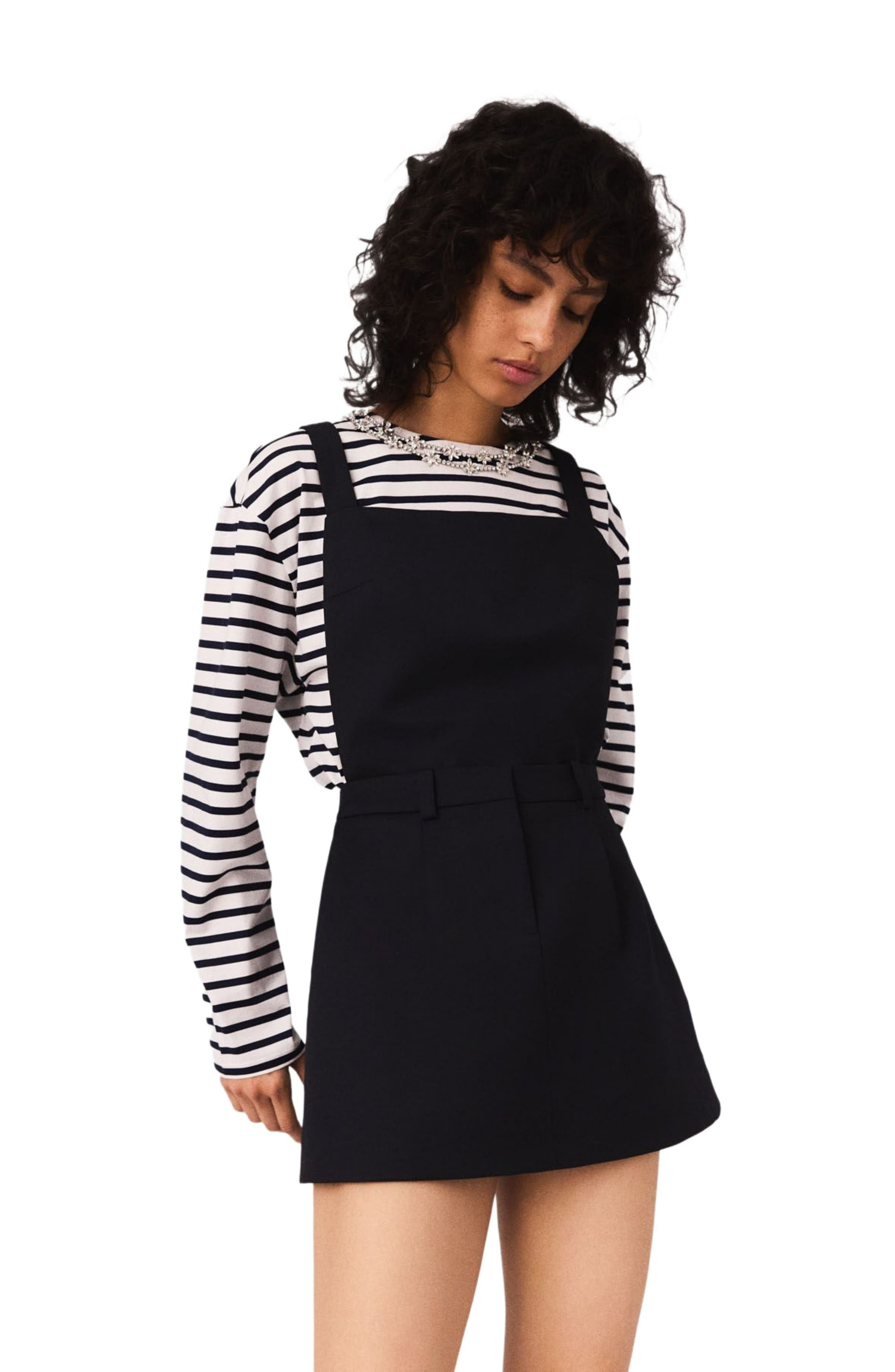 maje Pinafore strap dress in Navy at Nordstrom - 4