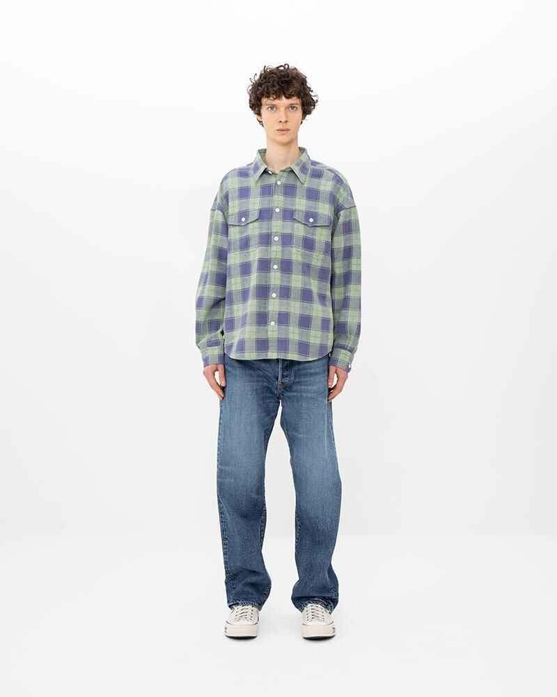 PIONEER KHADI CHECK SHIRT L/S GREEN - 3