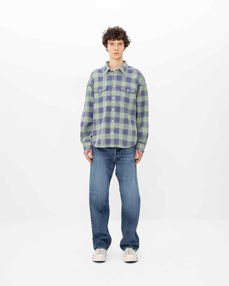 PIONEER KHADI CHECK SHIRT L/S GREEN 3