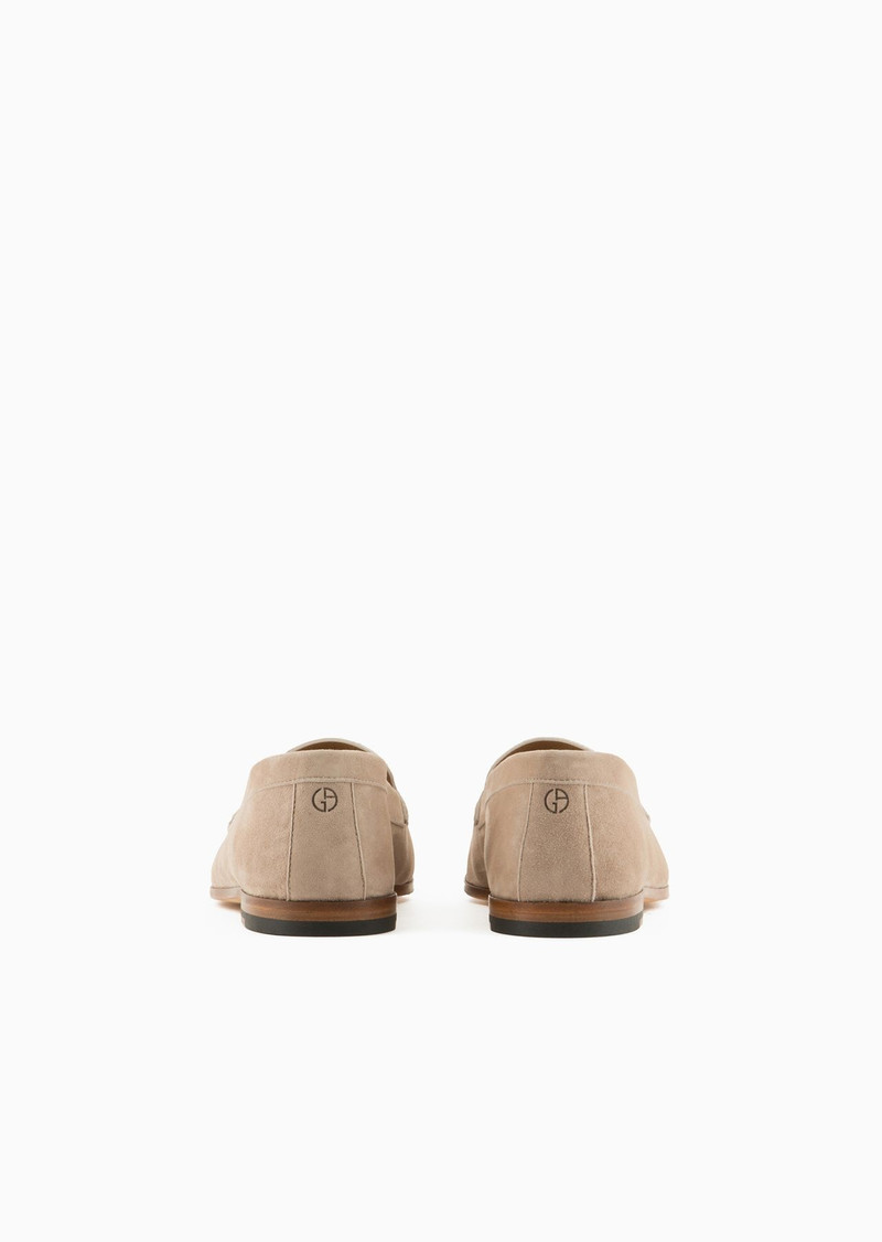 GIORGIO ARMANI Suede loafers with a laser-cut detail outlook
