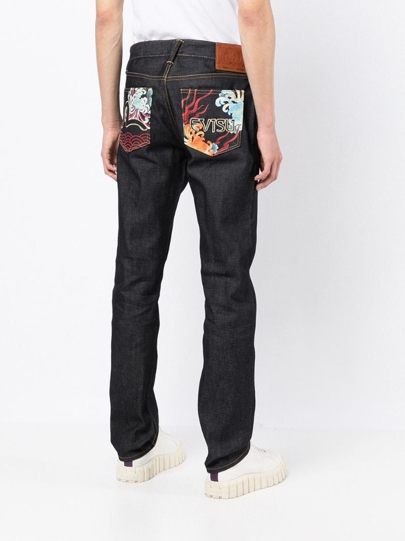 contrasting-panel jeans - 4