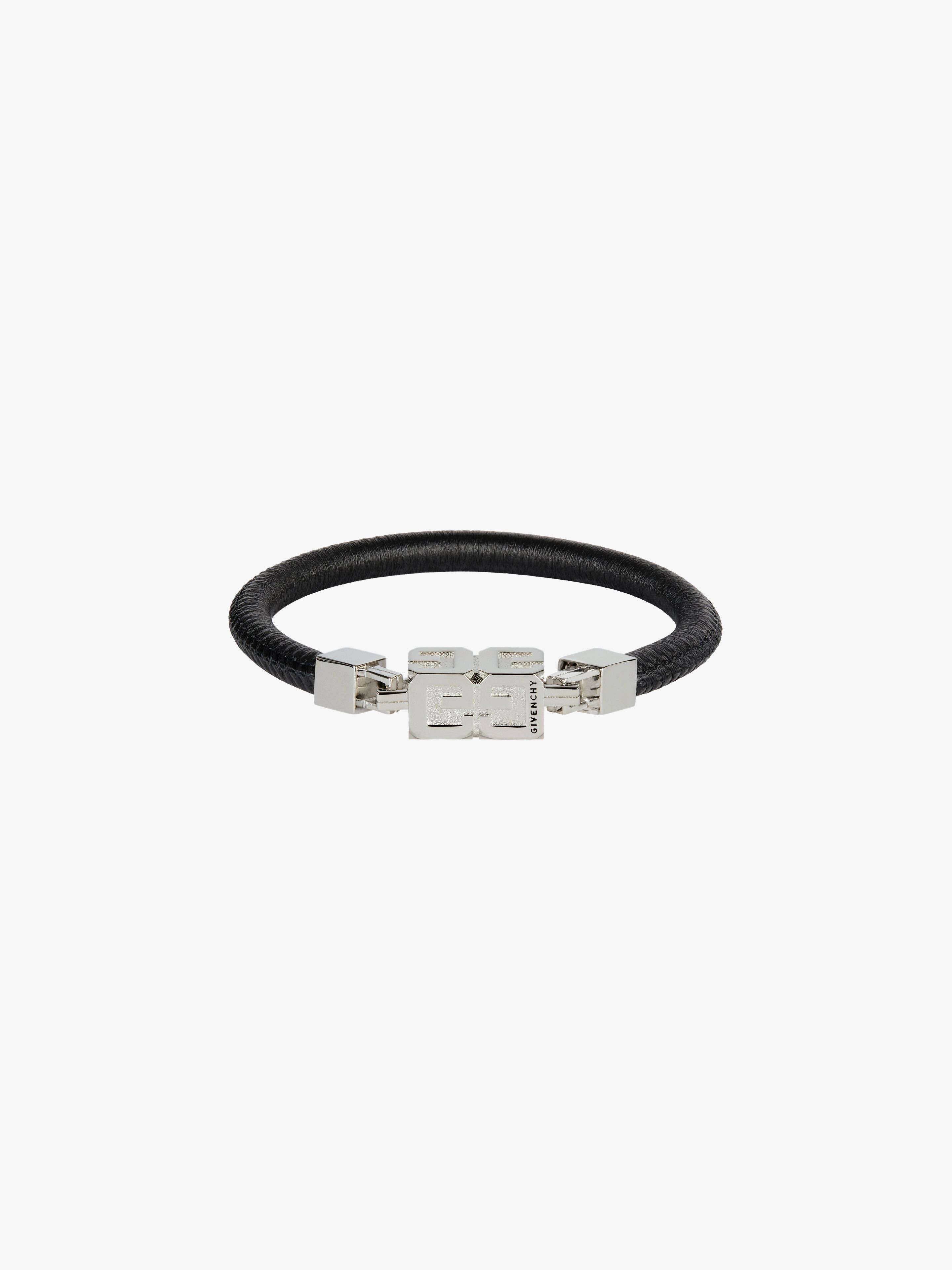 G CUBE BRACELET IN LEATHER AND METAL - 2