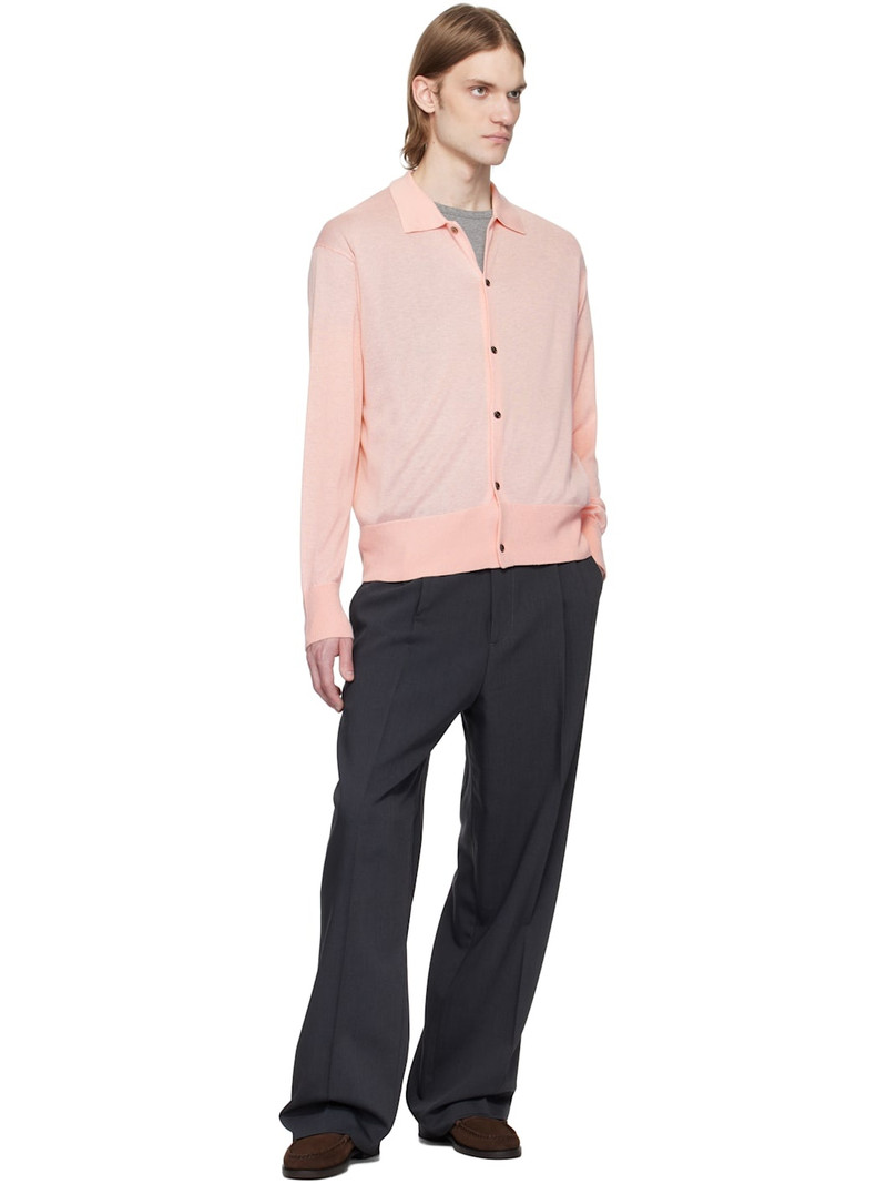 YOKE Pink Silk Cashmere Sheer Cardigan outlook