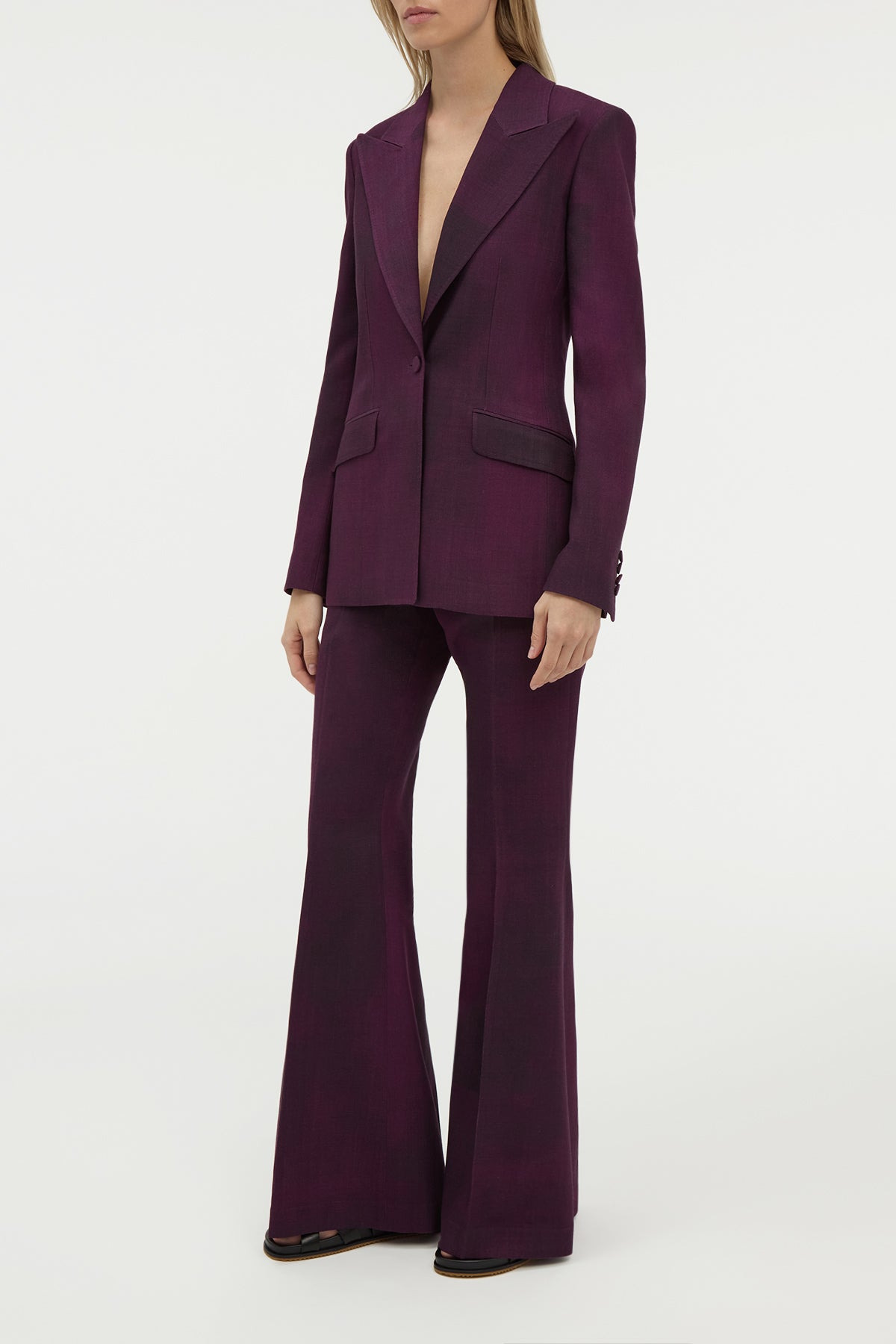 Leiva Blazer in Bordeaux Virgin Wool - 4