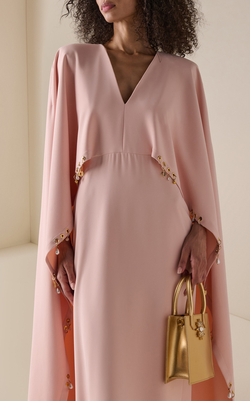 ZUHAIR MURAD Cady Kaftan Maxi Dress pink outlook