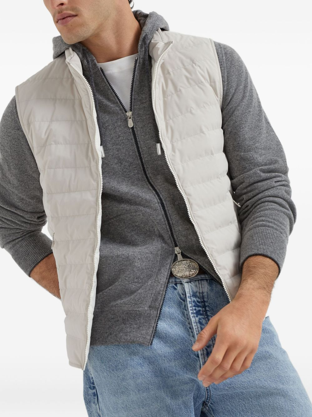 zip-up cashmere hoodie - 5