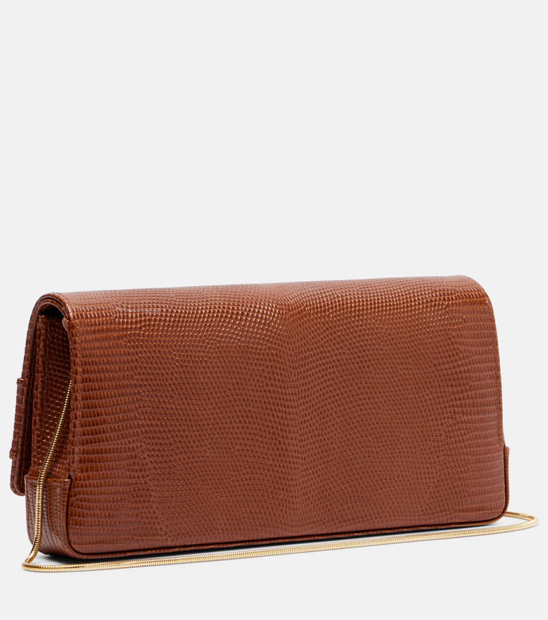 Manolo Blahnik Maygot snake-effect leather clutch outlook