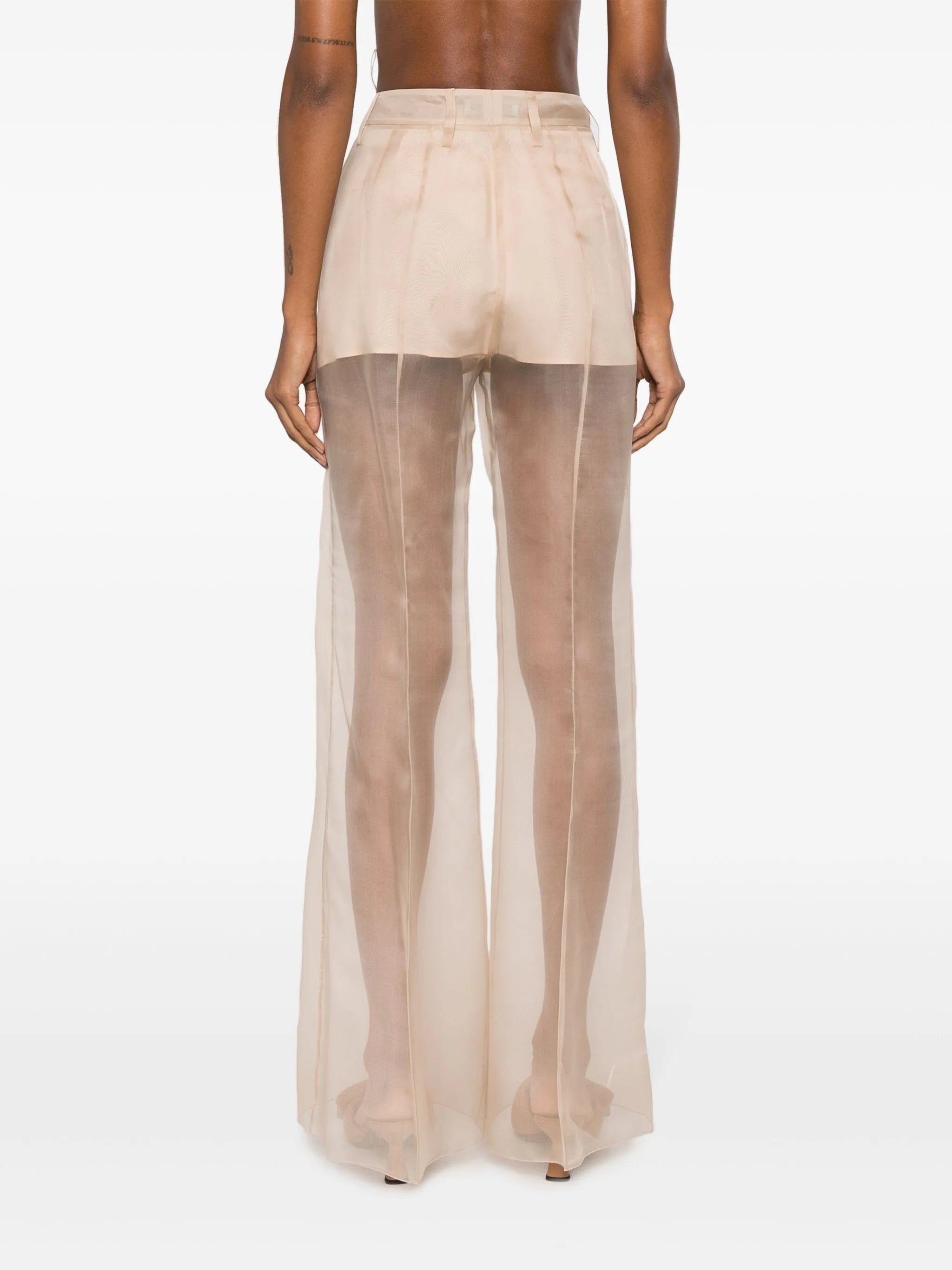 Pressed-crease Organza Trousers - 4