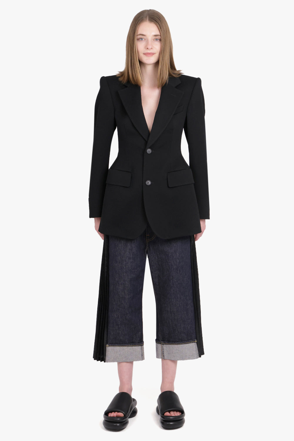HOURGLASS SINGLE BREASTED JACKET | BLACK - 3
