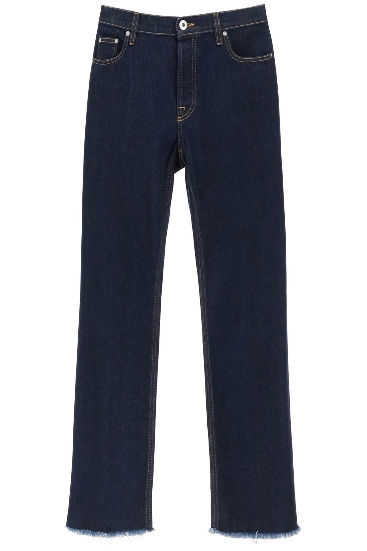 Jeans With Frayed Hem - 1