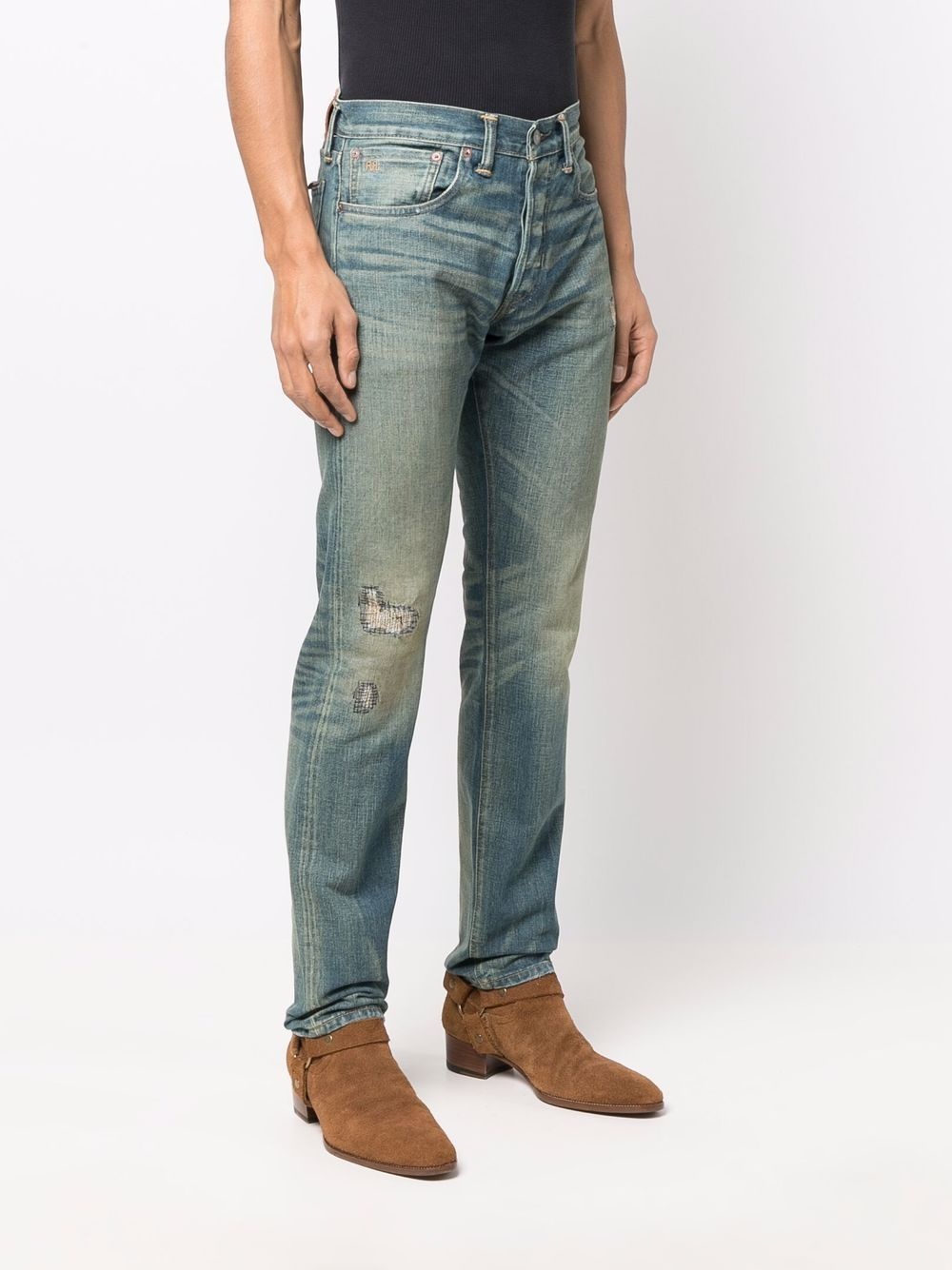ripped straight-leg jeans - 3