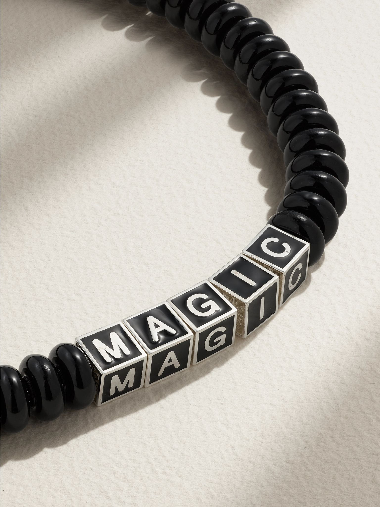 Magic sterling silver, enamel and bead necklace Black - 4