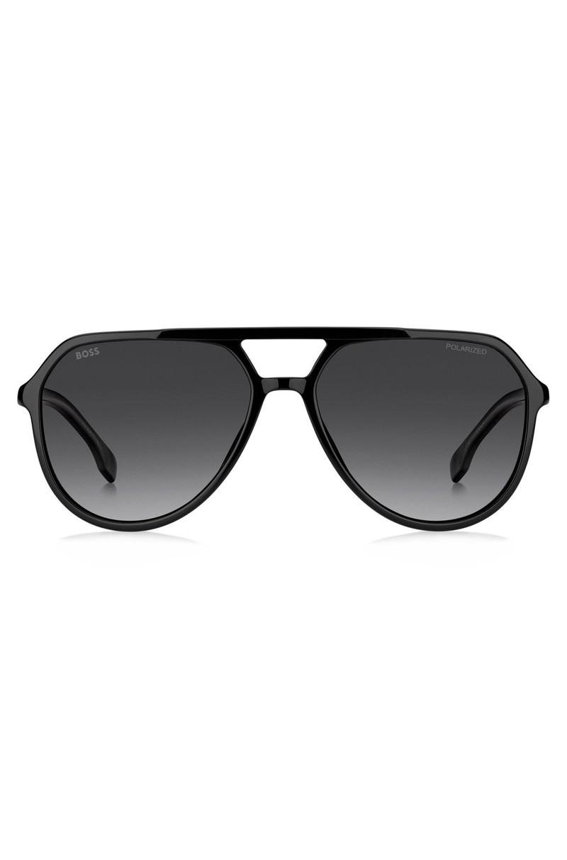 METAL-TRIM SUNGLASSES IN BLACK ACETATE 3