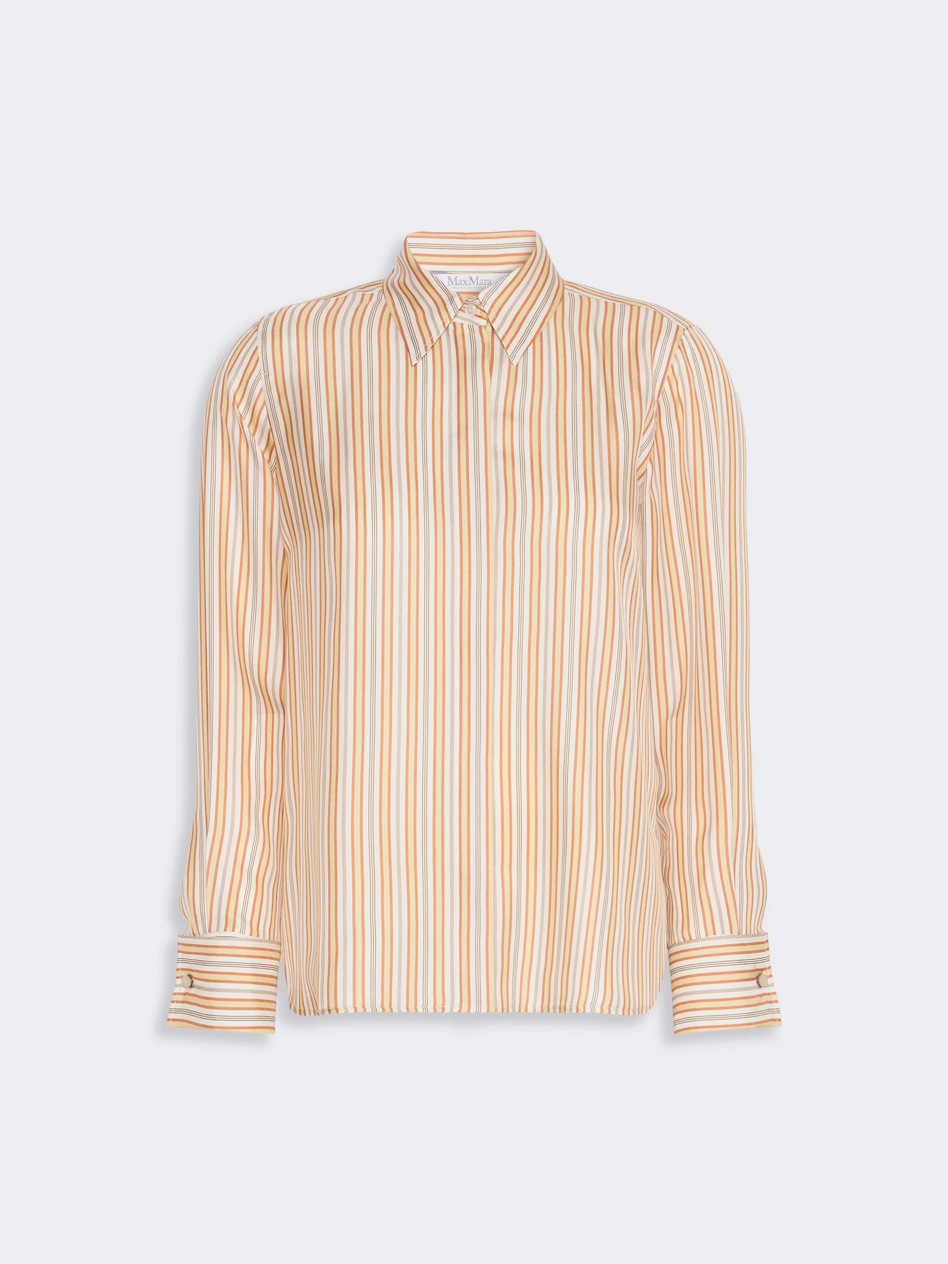 ECCESSO Stripe-print silk shirt - YELLOW - 1