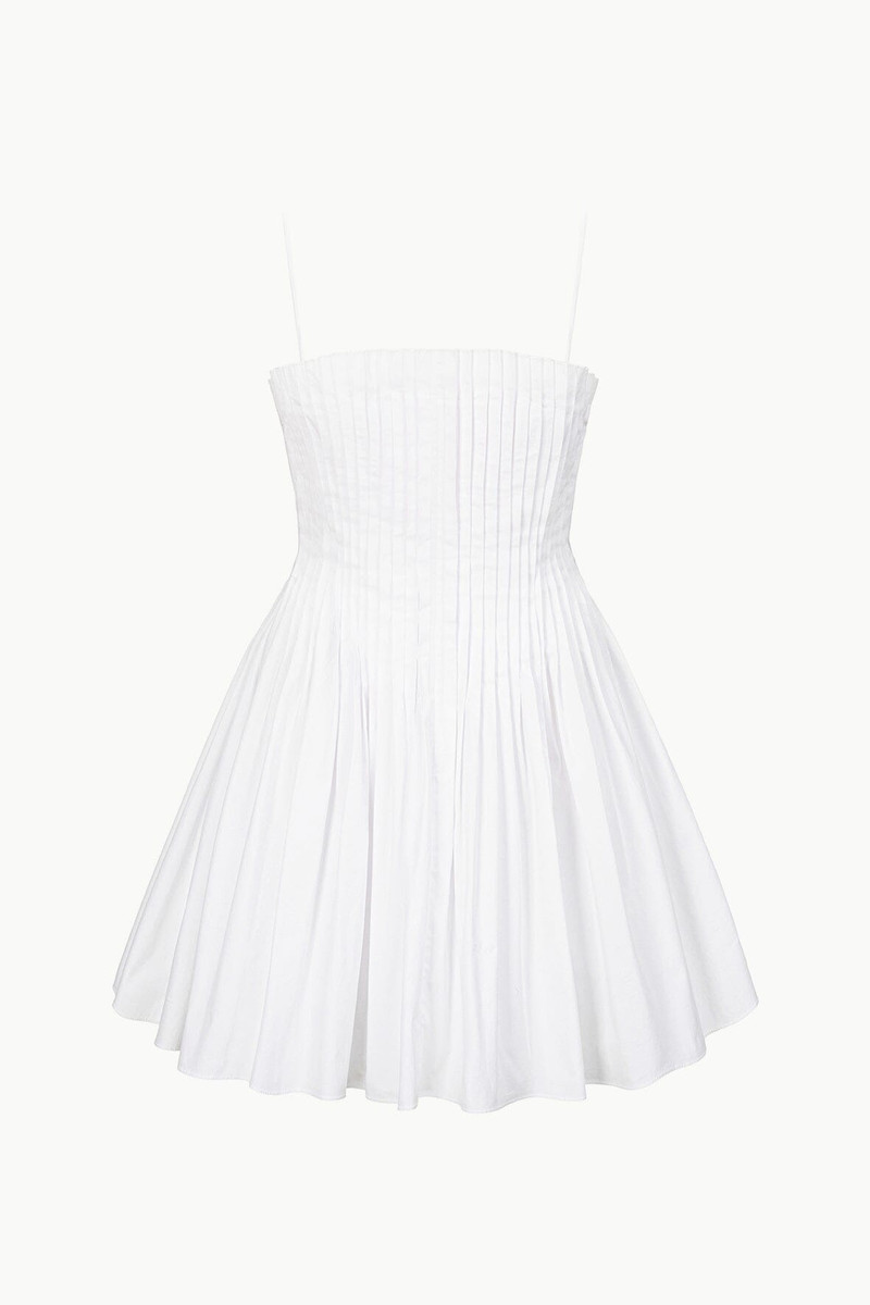 STAUD MINI BELLA DRESS WHITE - 1