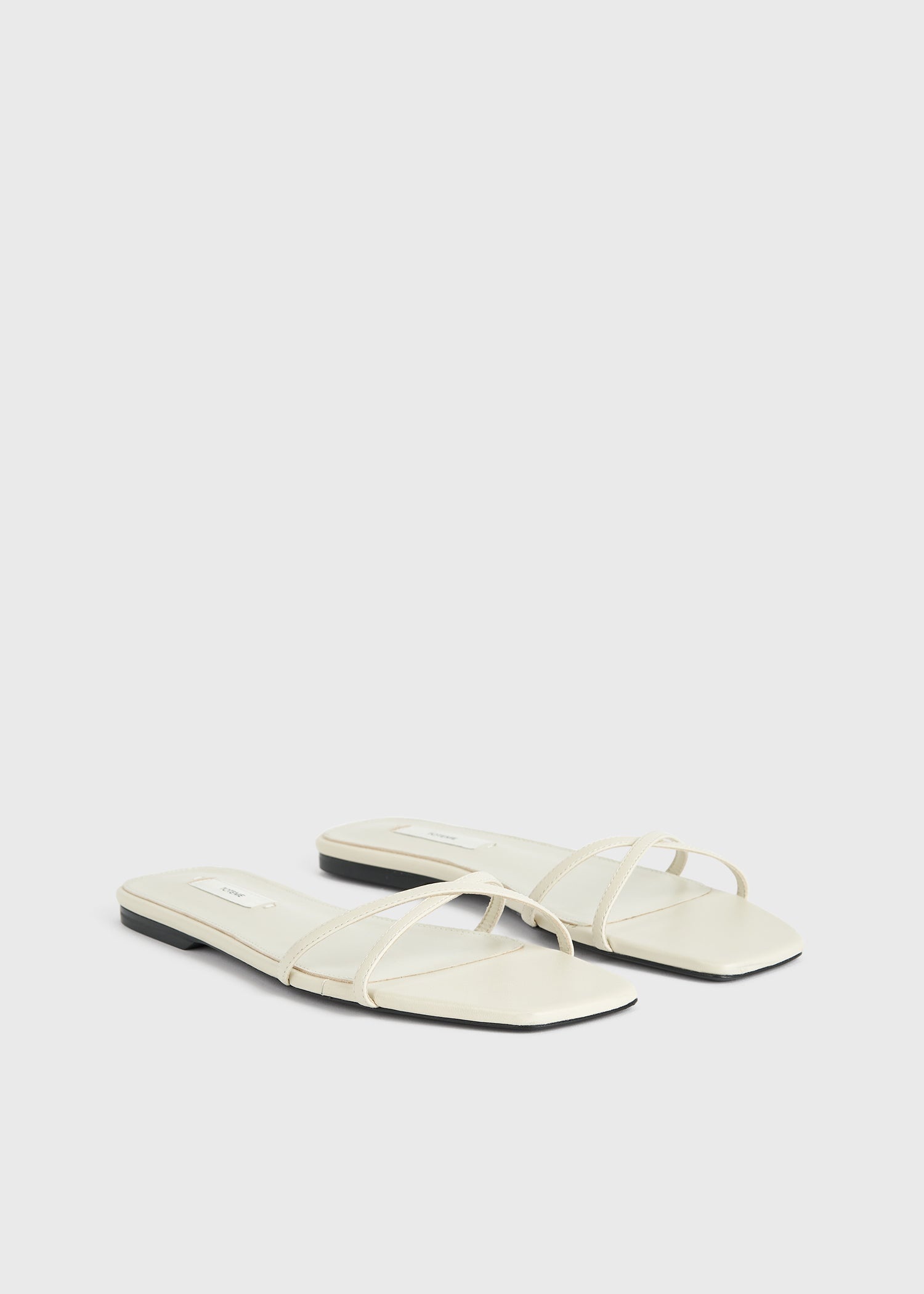 Leather crossover slides off-white - 7