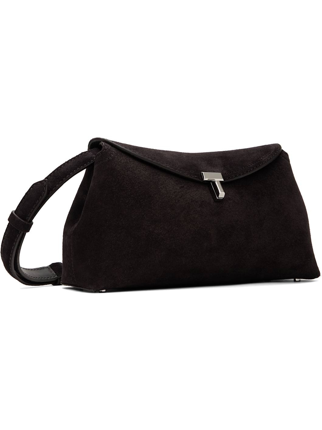 Brown T-Lock Suede Clutch - 2