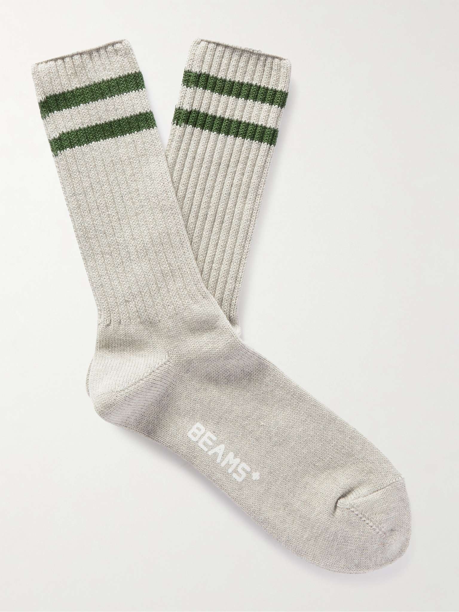 Schoolboy Striped Cotton-Blend Socks - 1