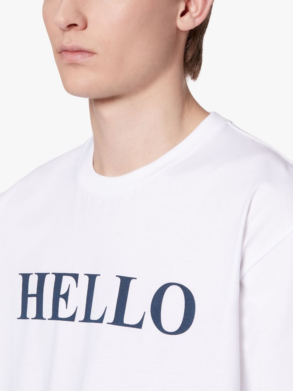 HELLO X GOODBYE WHITE COTTON T-SHIRT - 5