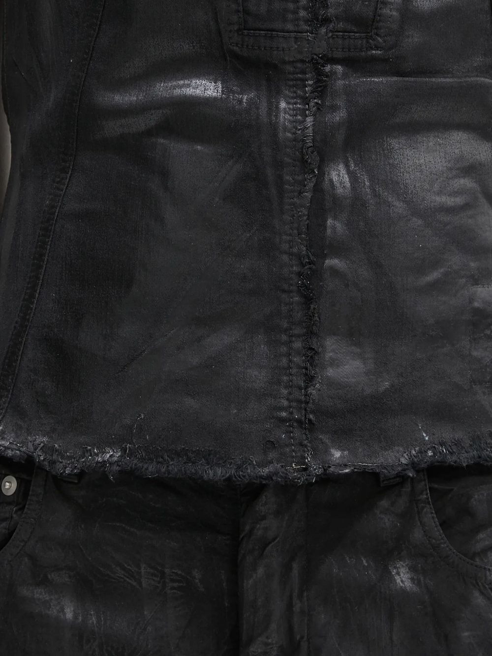 strapless frayed-hem vest - 5