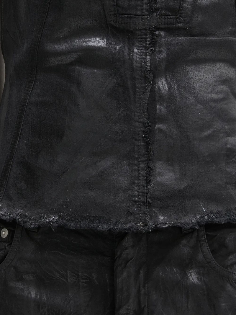 strapless frayed-hem vest 5