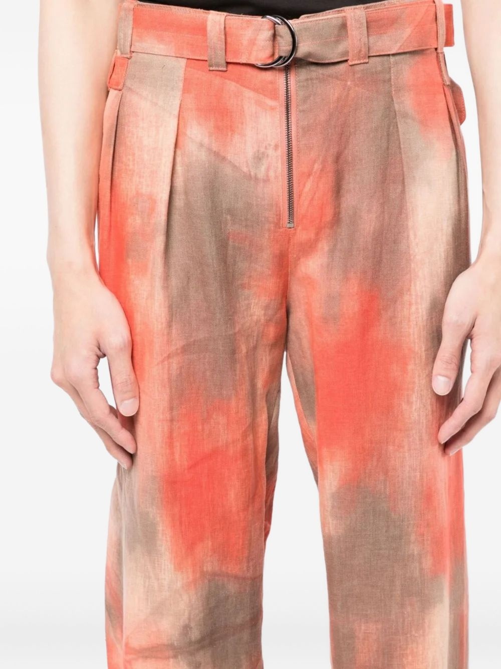 pleated tie-dye trousers - 2